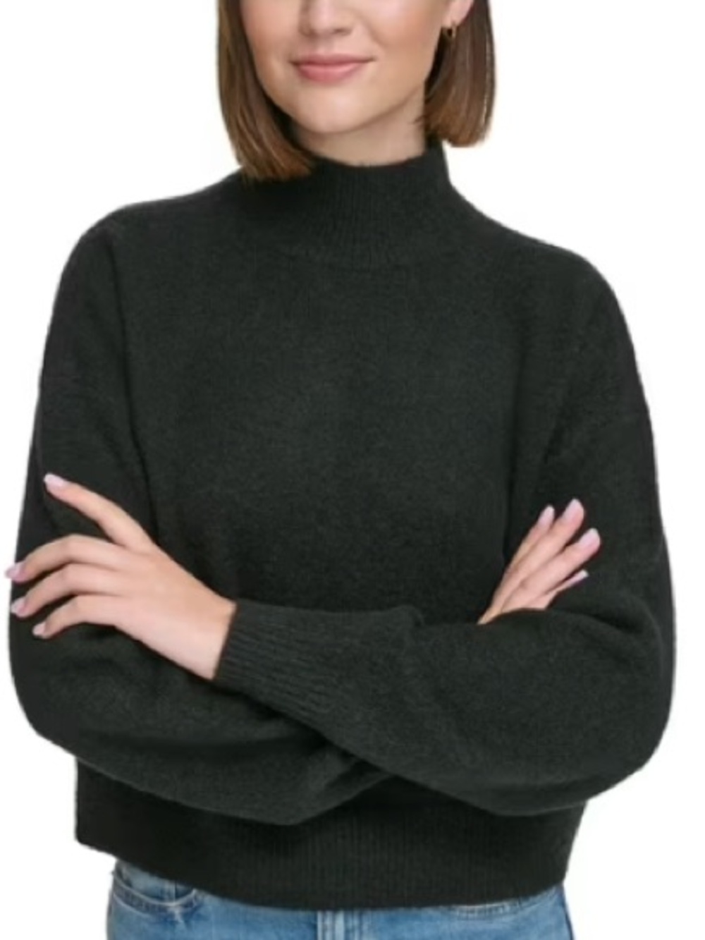 Free Assembly Boxy Cropped Funnel Neck Sweater NWT